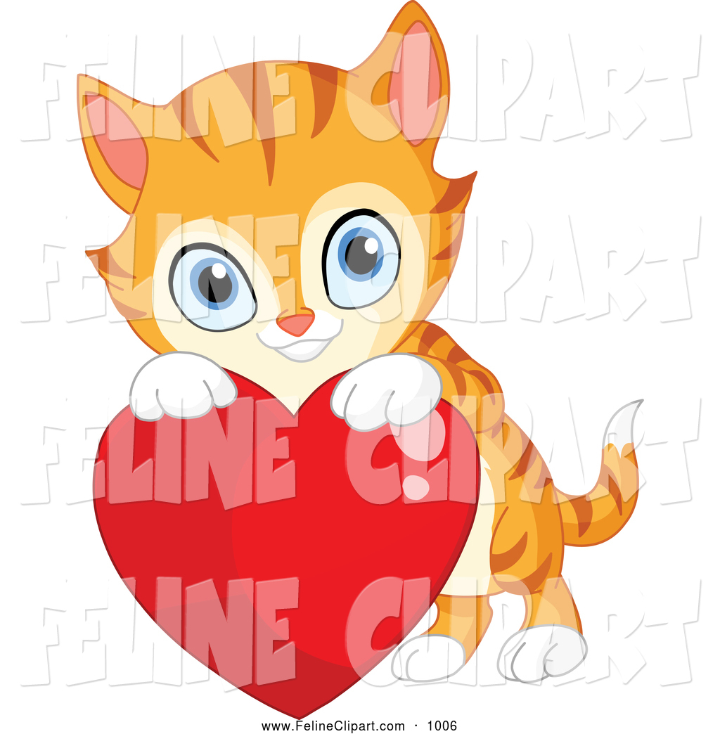 Larger Preview  Feline Clip Art Of A Cute Orange Kitten Resting Over A    