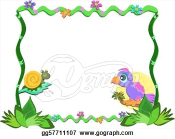 Nature Clip Art Frame Of Nature Parrot And Snail Gg57711107 Jpg