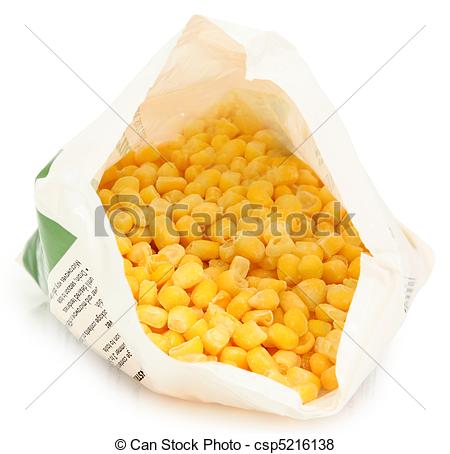 Pictures Of Frozen Corn In Open Bag   Open Bag Of Uncooked Frozen Corn    