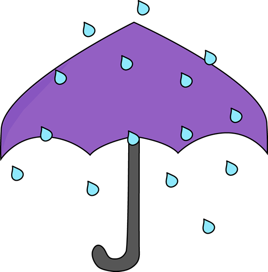 Rain Umbrella Clip Art Image   Purple Umbrella In The Rain