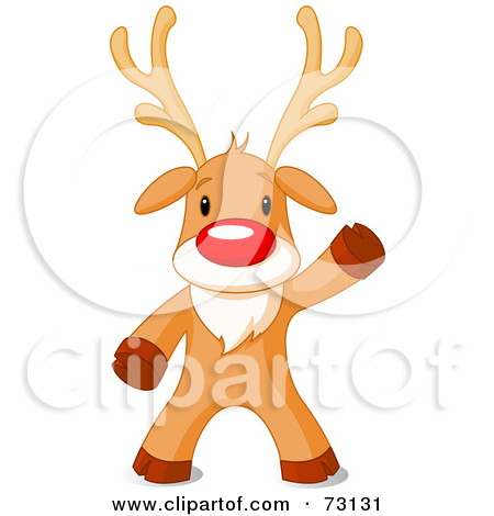 Rf  Clipart Illustration Of A Cute Rudolph The Red Nosed Reindeer