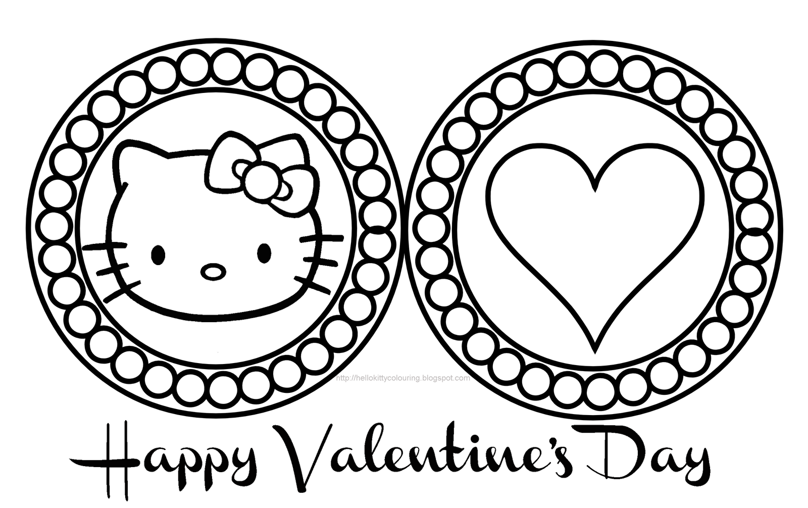 St Valentine S Day Hello Kitty Coloring Book Pages