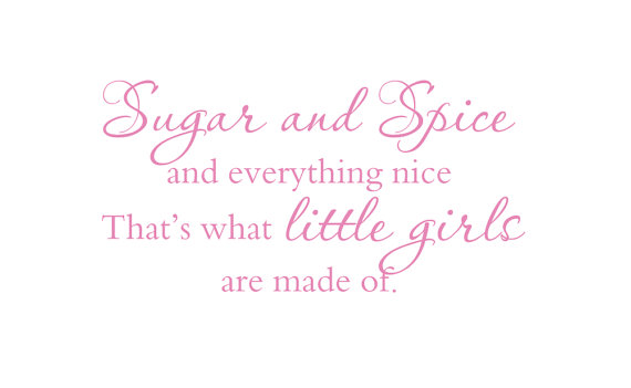 Sugar And Spice And Everything Nice Vinyl Wall Decal For Girl Baby