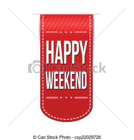 Vector   Happy Weekend Banner Design   Stock Illustration Royalty
