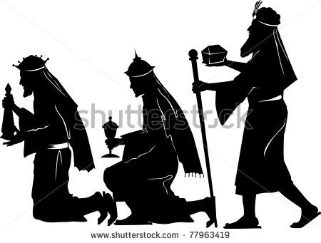 Vector Silhouette Graphic Illustration Depicting The Three Wise Men