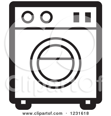 Black And White Washing Machine Icon