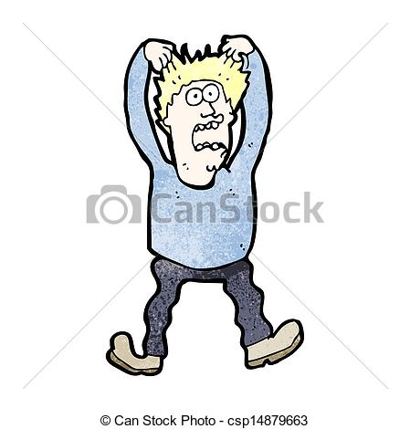 Cartoon Stressed Man Tearing Own Hair Out Csp14879663   Search Clipart