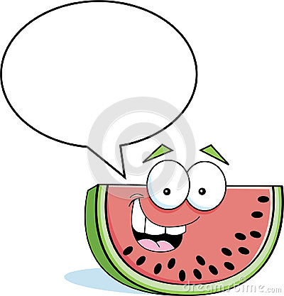 Cartoon Watermelon With A Caption Balloon Stock Images   Image    