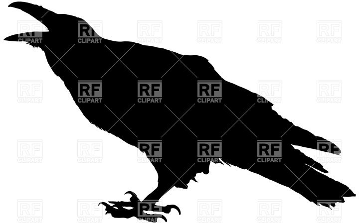 Cawing Raven Silhouette Download Royalty Free Vector Clipart  Eps