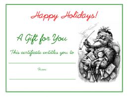 Click The Free Printable Holiday Gift Certificates Link To The Left