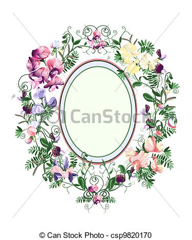 Clipart Of Sweet Pea Frame   Decorative Floral Frame From Sweet Pea