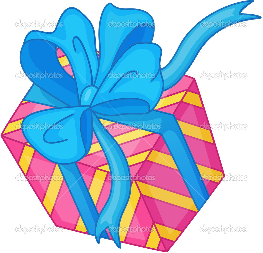 Clipart Style Cartoon Of A Gift   Stock Vector   Interactimages    