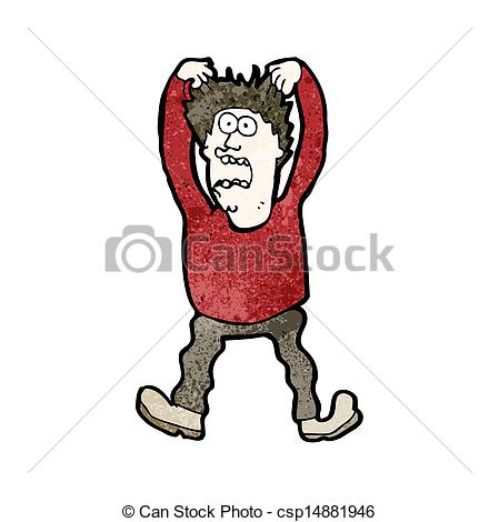 Eps Vector Of Cartoon Man Tearing Hair Out Csp14881946   Search Clip