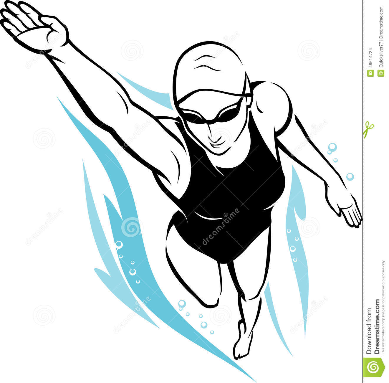 Freestyle Female Swimmer Stock Vector   Image  49614724