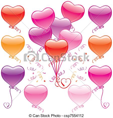 Illustration Of Heart Balloon Bouquet Csp7554112   Search Clipart