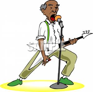 Man Playing A Guitar And Singing   Royalty Free Clipart Picture