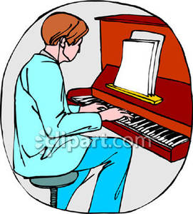 Man Playing Piano   Royalty Free Clipart Picture