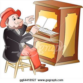 Man Playing The Piano Vector Illustration  Clipart Drawing Gg64418927
