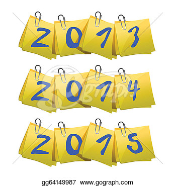       New 2013 2014 2015 Year On Sticky Notes  Clipart Gg64149987