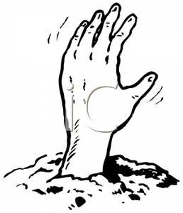     Of A Hand Coming Out Of The Ground   Royalty Free Clipart Picture