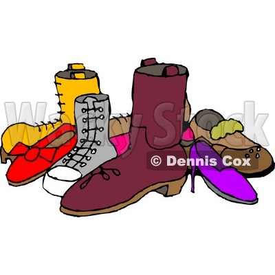 Pile Of Assorted Shoes Clipart Picture   Djart  6208