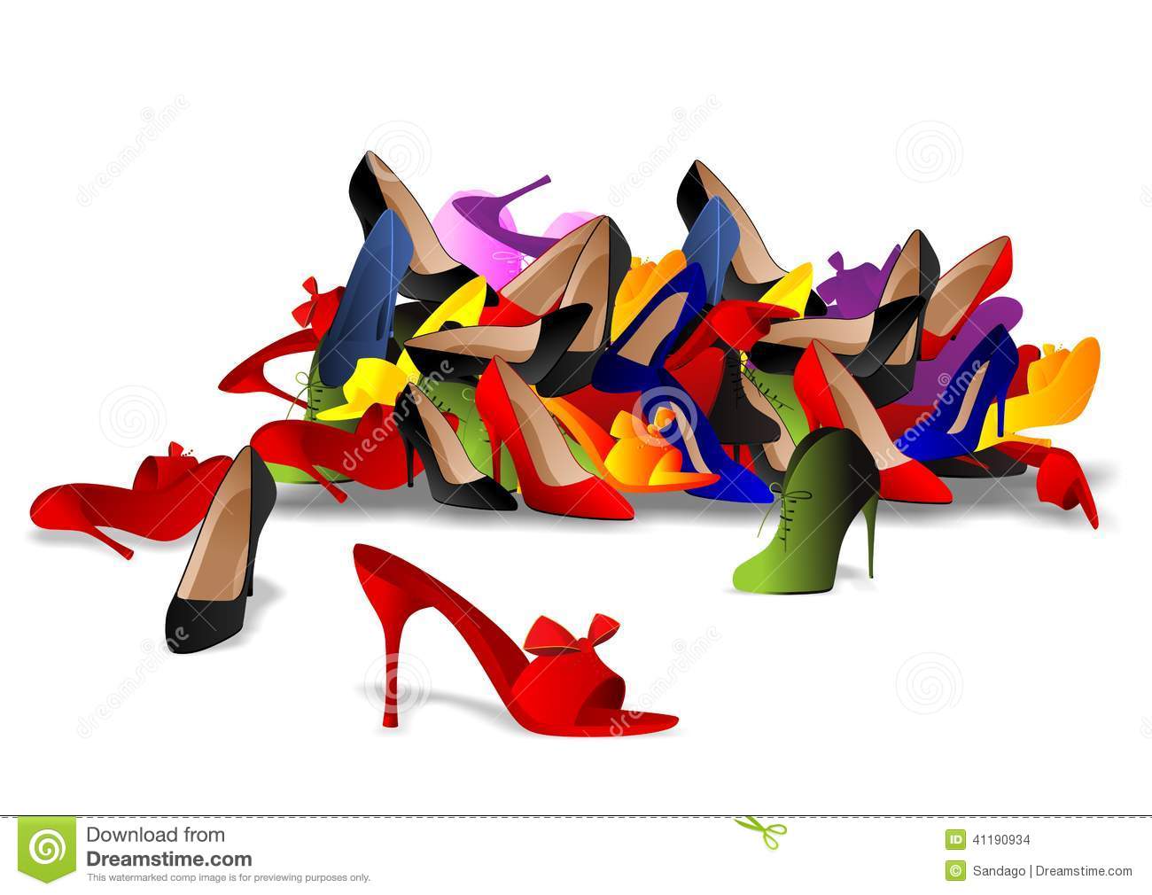 Pile Of Shoes Stock Vector   Image  41190934