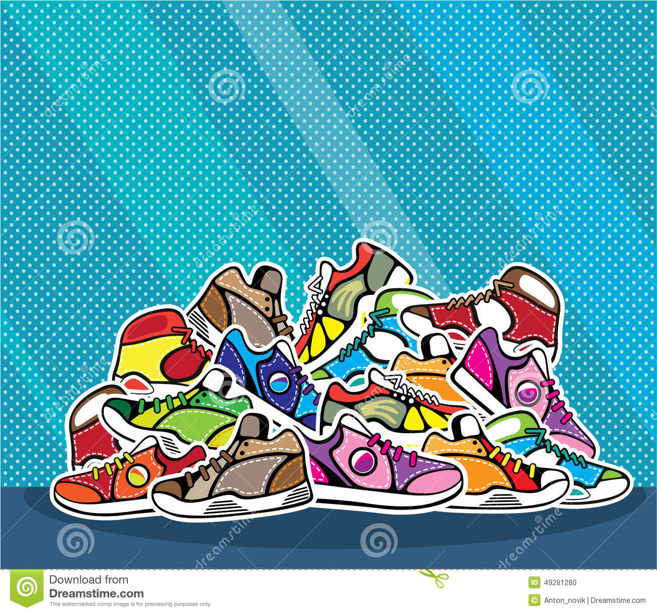 Pile Of Shoes Vector Pop Art Stock Vector   Image  49281280