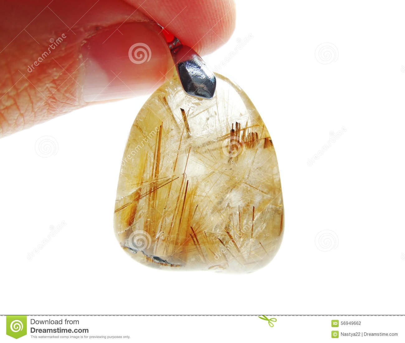 Rutilated Quartz Semigem Crystals Geological Mineral Isolated