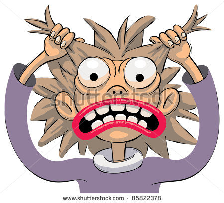 Stock Vector Little Girl Is Tearing Her Hair In Frustration 85822378