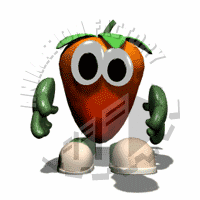Strawberry Walking Animated Clipart