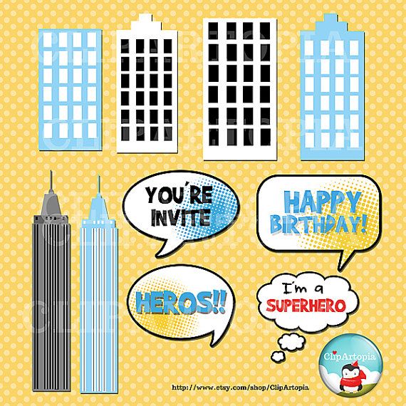 Superhero Text Number And Building Clipart Comic By Clipartopia