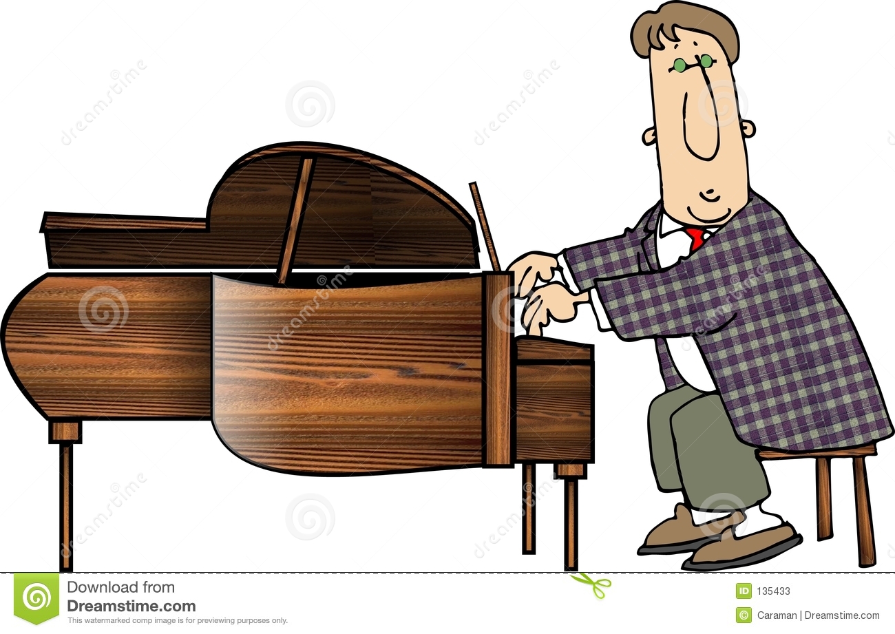 This Illustration That I Created Depicts A Man Playing A Grand Piano