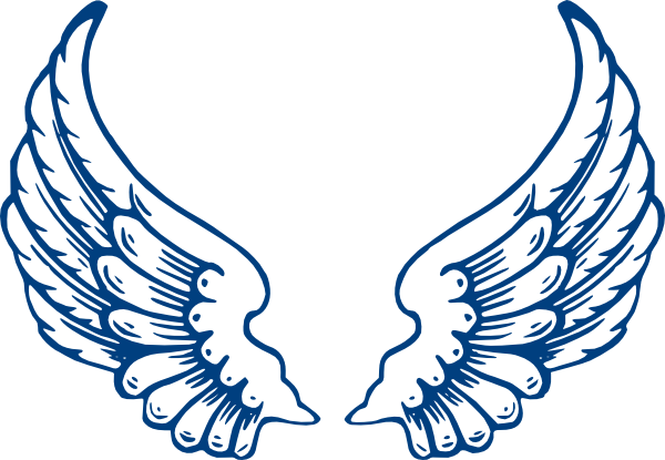 Wings Blue Bold Clip Art