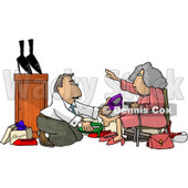Woman Pick Out A New Pair Of Shoes Clipart Picture   Dennis Cox  6209