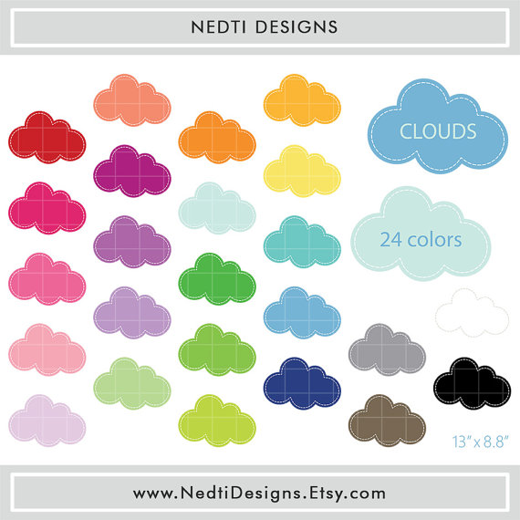 24 Clouds Clipart Colorful Cloud Rainbow Color Clip Art Png