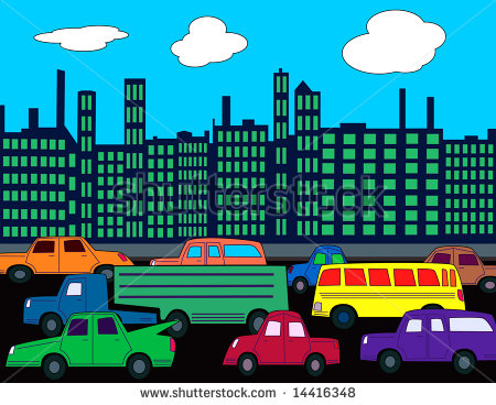 City Street Clipart A Busy City Street With Cars