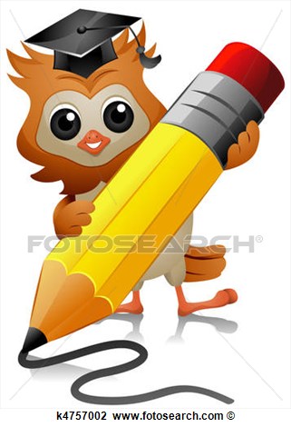 Clip Art   Owl Writing  Fotosearch   Search Clipart Illustration