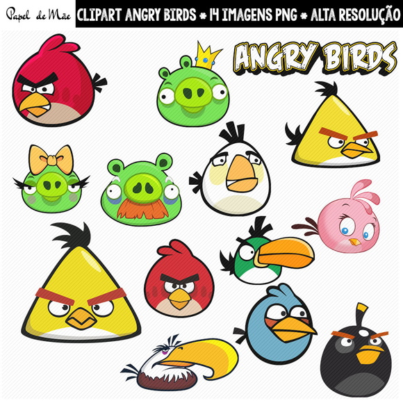 Clipart Angry Birds Kit Scrapbook Digital