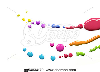 Illustration   Multi Colored Paint Drops  Clipart Drawing Gg54834172