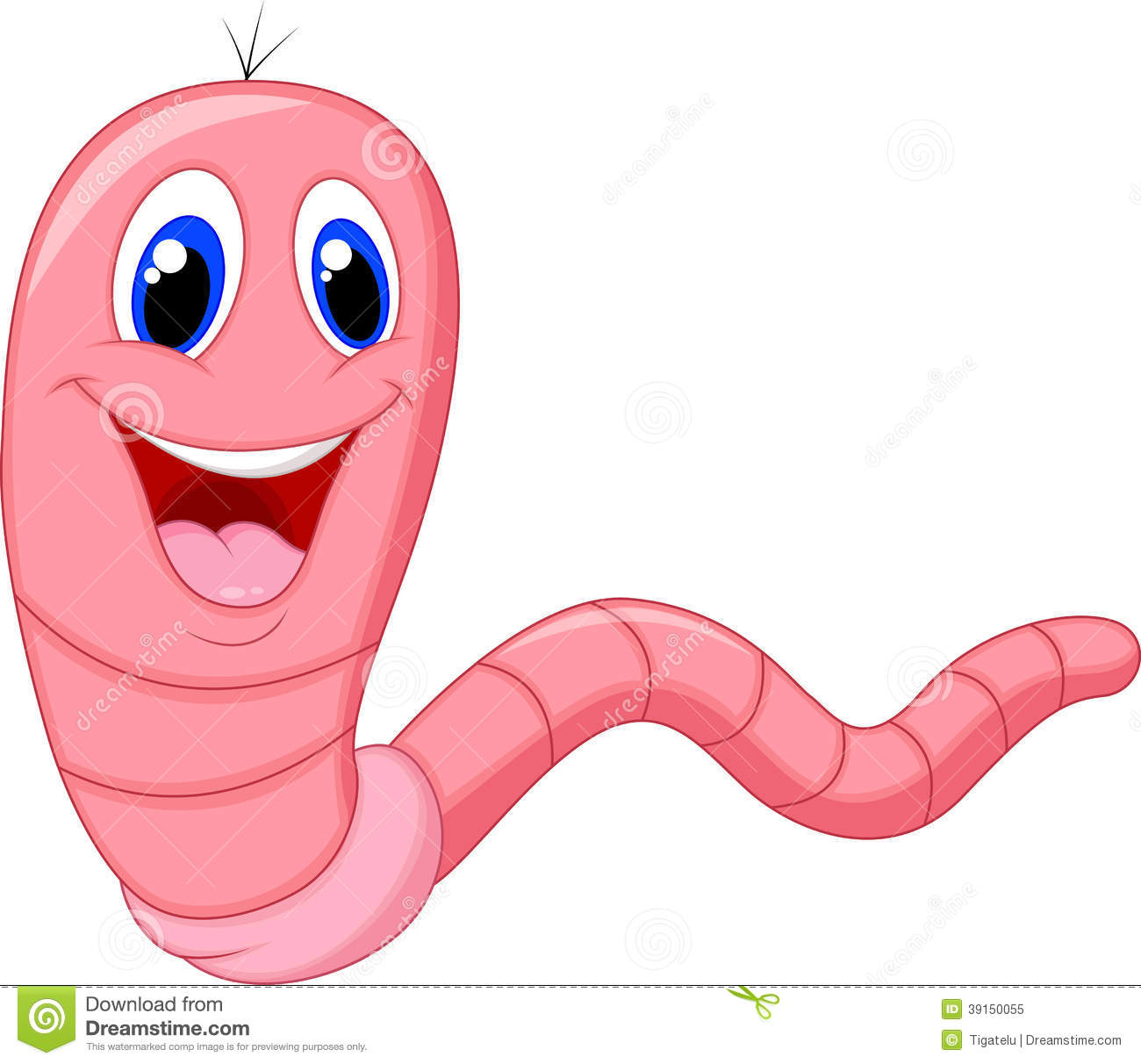 Illustration Of Cute Pink Worm Cartoon
