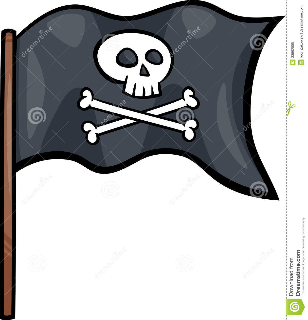 Of Pirate Flag With Skull And Bones Or Jolly Roger Object Clip Art