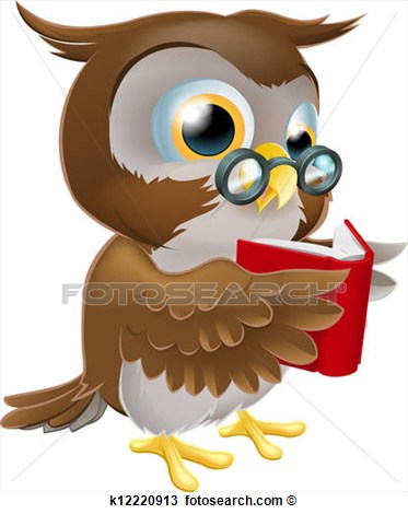 Owl Writing Clipart Cartoon Owl Reading A Book