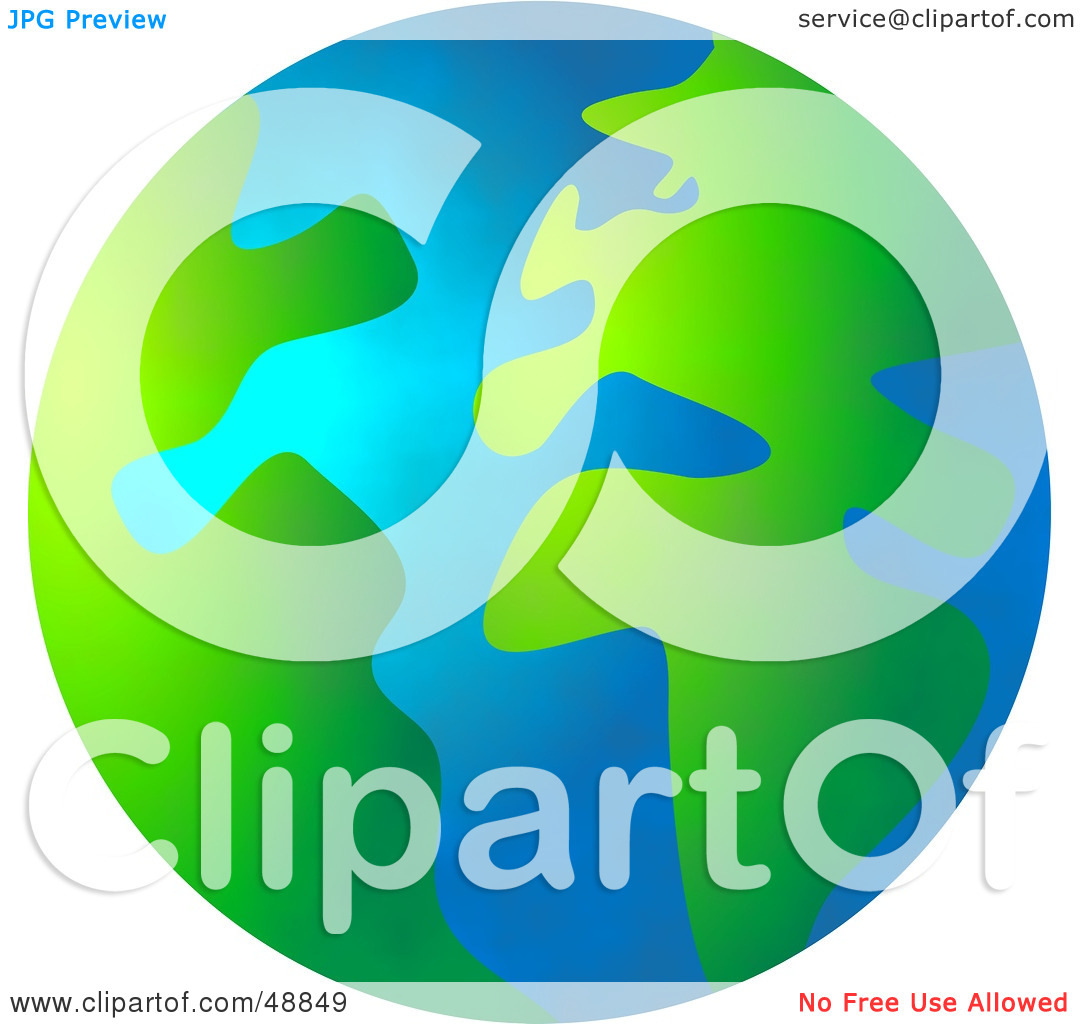 Royalty Free  Rf  Clipart Illustration Of A Green And Blue Globe With