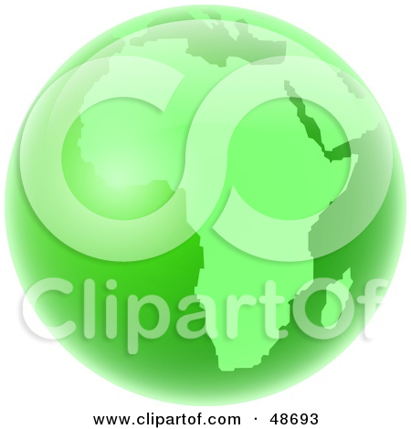 Royalty Free  Rf  Clipart Illustration Of A Green Globe Of Africa By