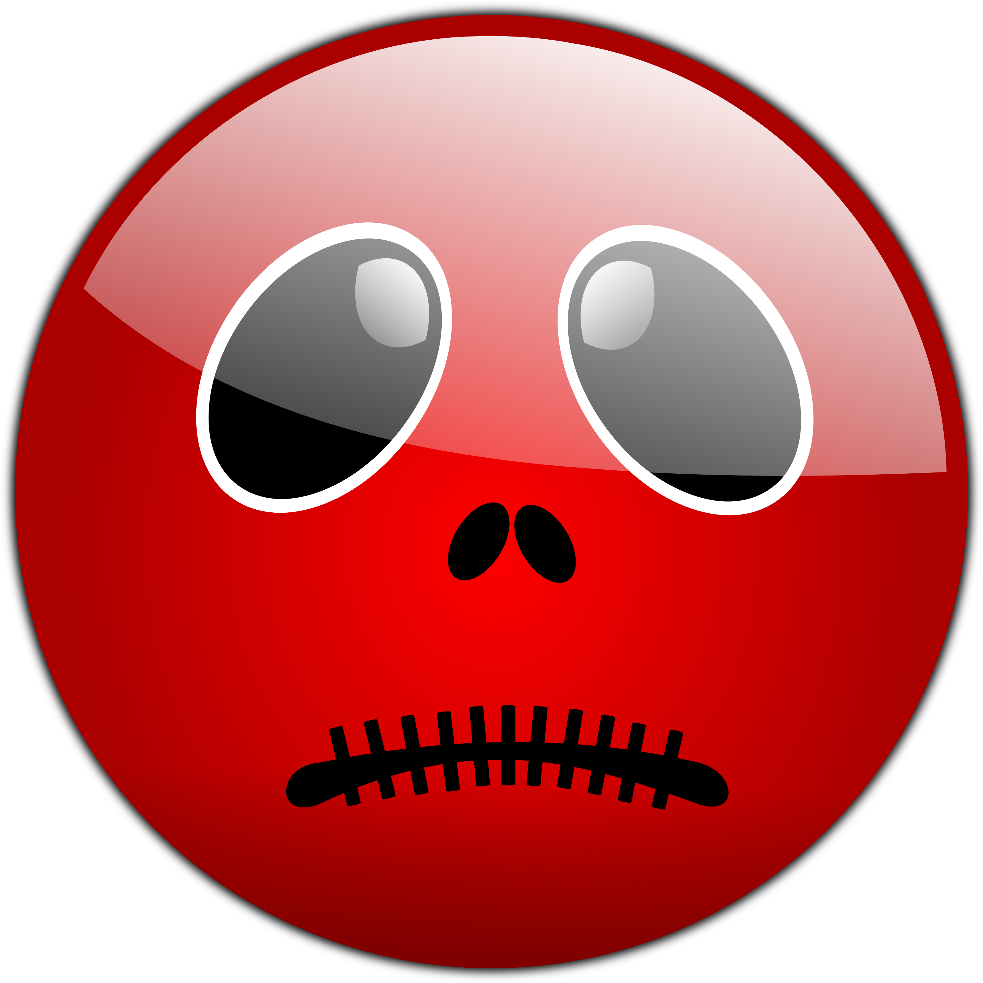 Silenced Red Smiley   Free Halloween Vector Clipart Illustration By