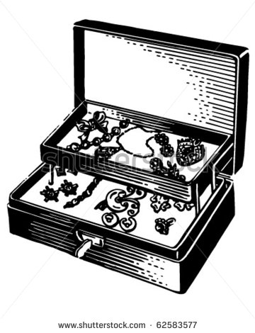 Silver Jewelry Box   Retro Clipart Illustration   62583577