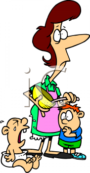 This Cartoon Of A Stressed Out Mom Clipart Image Can Be Licensed As