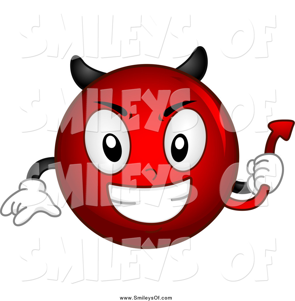 Vector Clipart Of A Red Devil Smiley