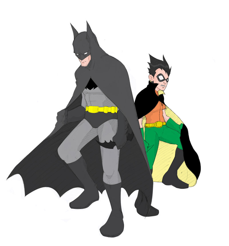 Batman And Robin Sketch By Ghostbastard Jpg