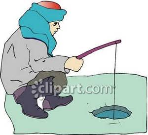 Boy Ice Fishing   Royalty Free Clipart Picture